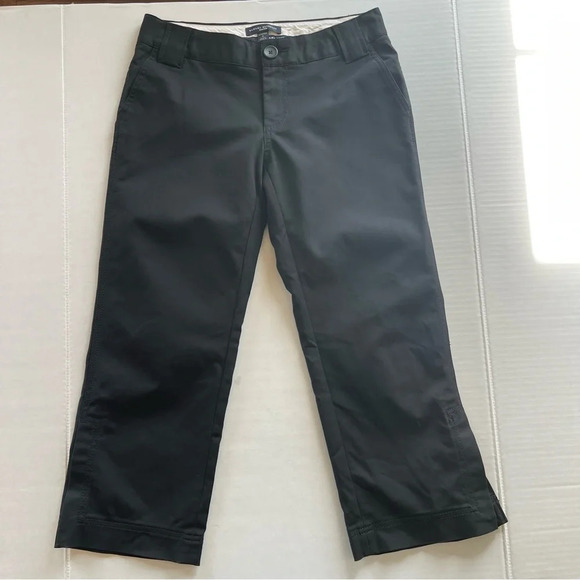 Banana Republic Women's Martin Fit Black Flat Front Capri Crop Pants Size 4 - Picture 5 of 13